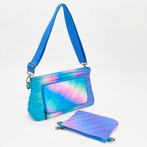 Think Royln Front Zip Wallet Rainbow Crossbody Bank Street XL